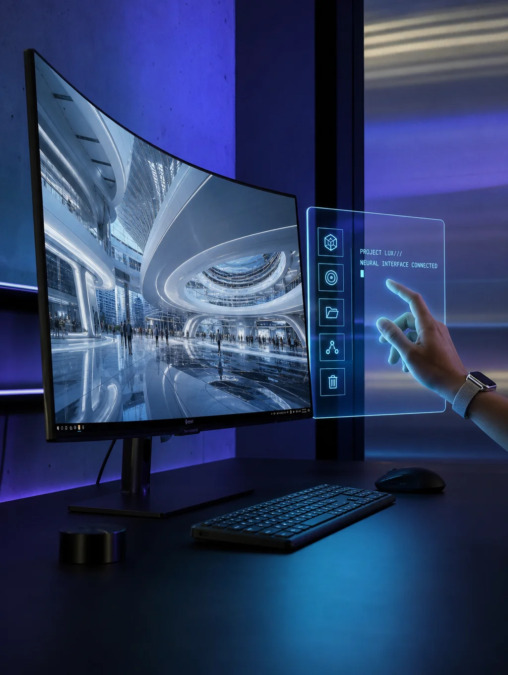 Clean high-end user interface render